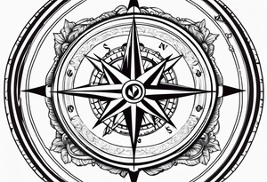 Nautical compass
Anchor small birds tattoo idea