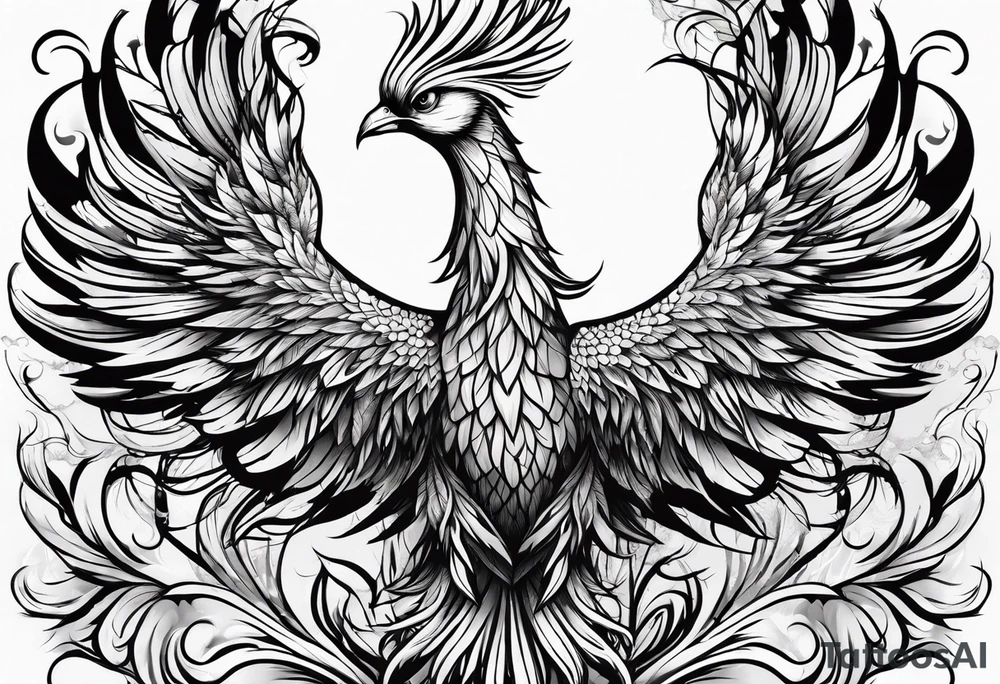 phoenix with extra long tail feathers
long neck tattoo idea