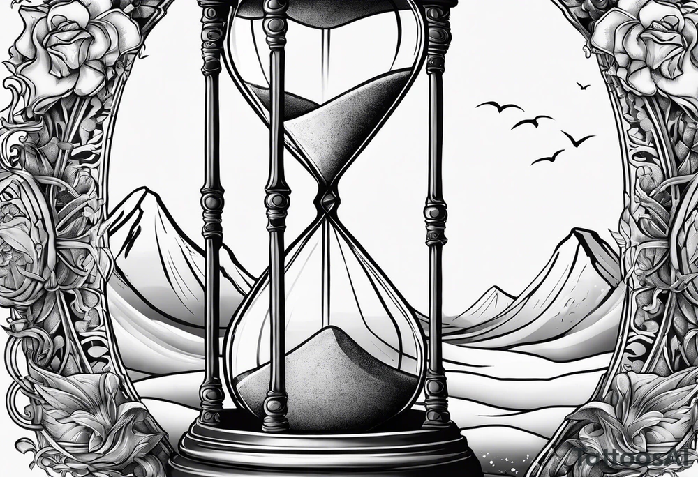 Hour glass with sand and death tattoo idea