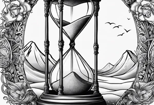 Hour glass with sand and death tattoo idea