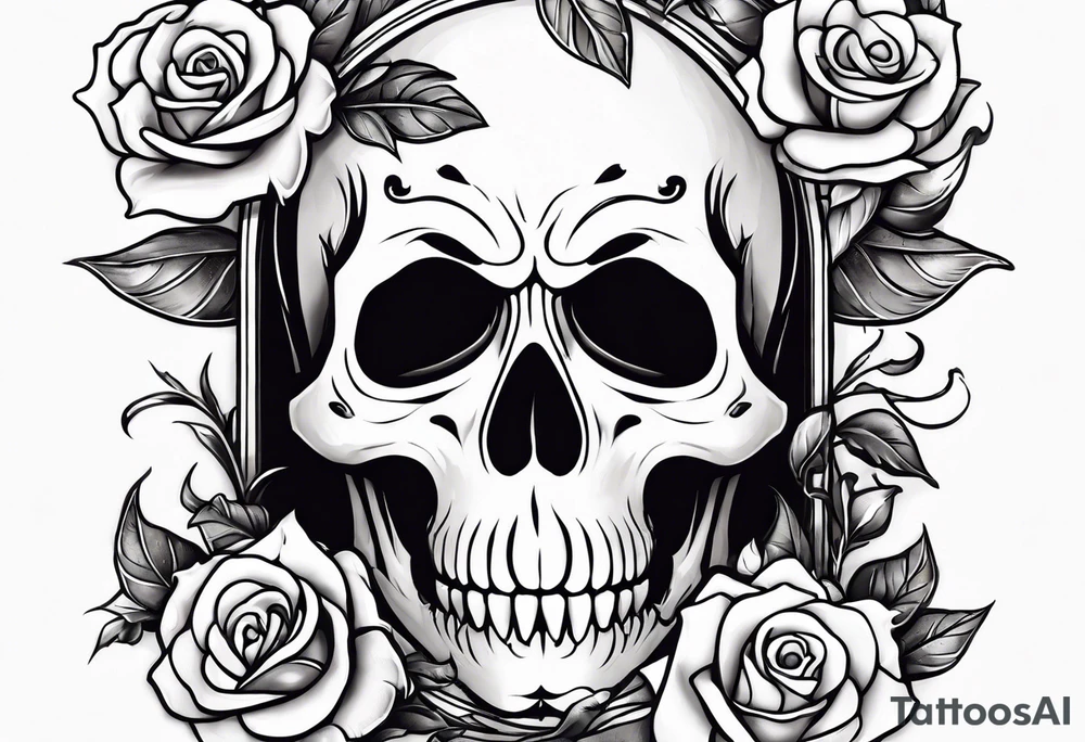 Ghostface holding flowers tattoo idea
