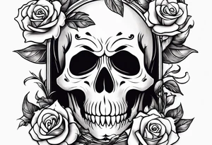 Ghostface holding flowers tattoo idea