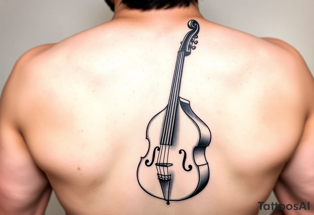 Upright double bass Full height on wrist tattoo idea