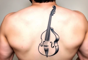 Upright double bass Full height on wrist tattoo idea