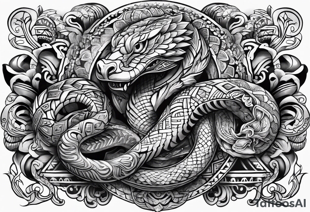 Aztec snake tattoo idea