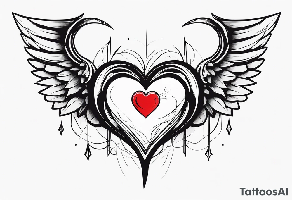 angel devil heart/wings tattoo idea