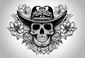 Mexican skull tattoo idea