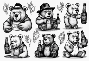 bear with a beer tattoo idea