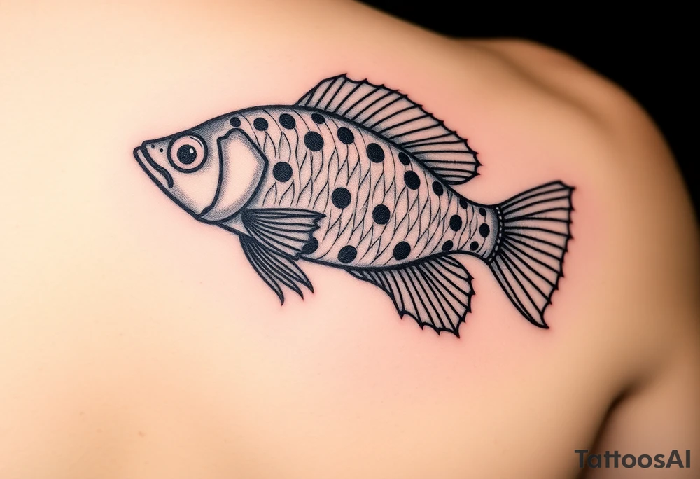 Beta fish with ladybug spots tattoo idea