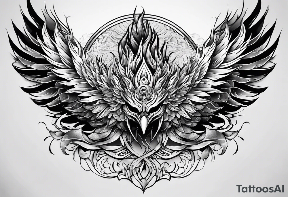 phoenix mask tattoo idea