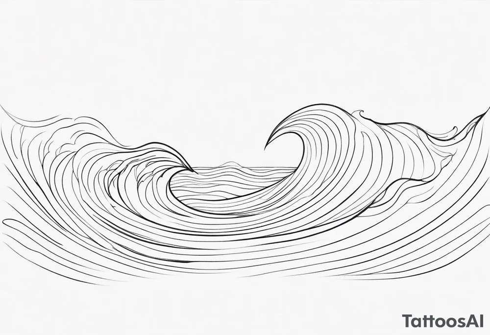 Single line wave tattoo tattoo idea