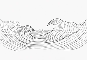 Single line wave tattoo tattoo idea