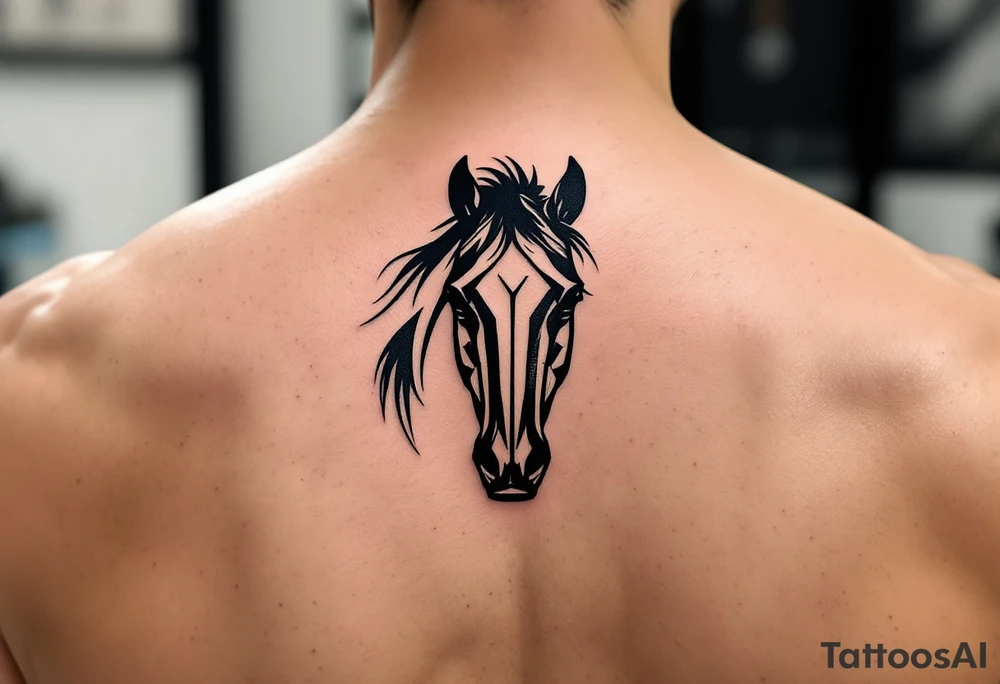 horse silhouette 
from the front tattoo idea