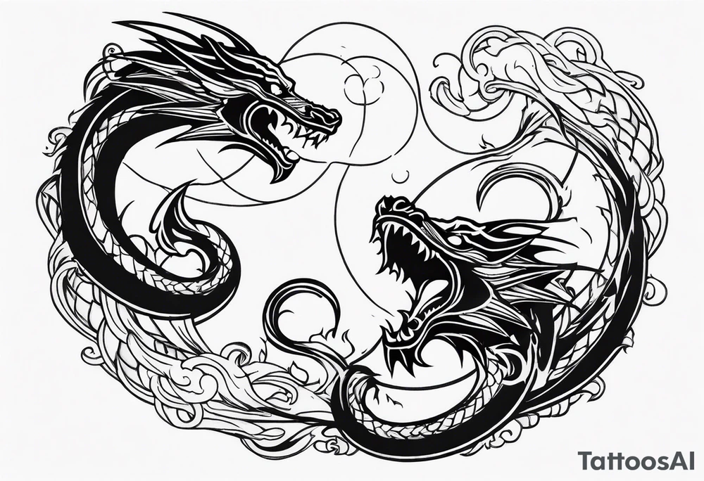 roaring dragons tattoo idea