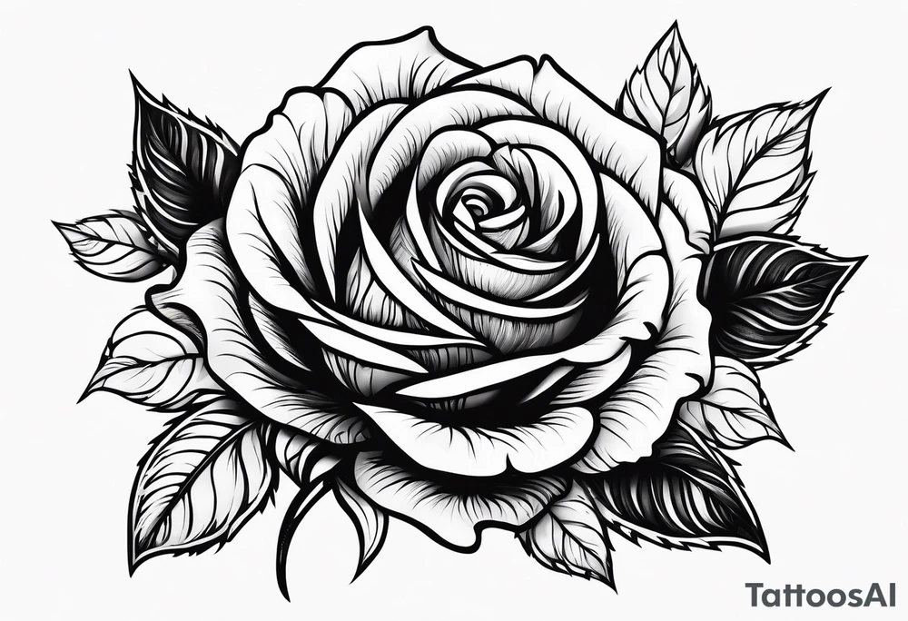 Rose used like a pen tattoo idea