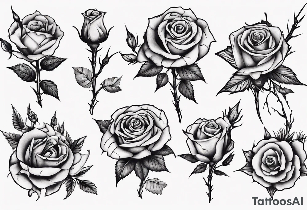 Thorns and roses tattoo idea