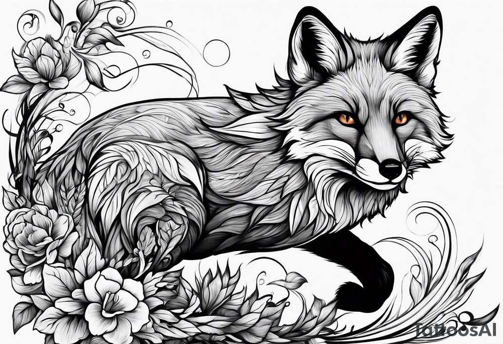 Fox falling tattoo idea