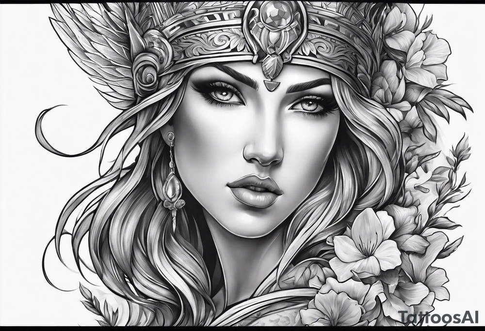full left arm sleeve with greek mythology tattoo idea