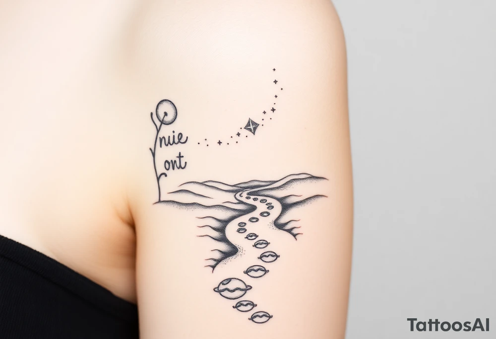 Pathway to earth 
scene leading to the cosmos tattoo idea