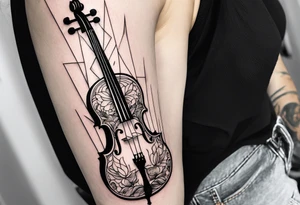 triangular cello tattoo idea