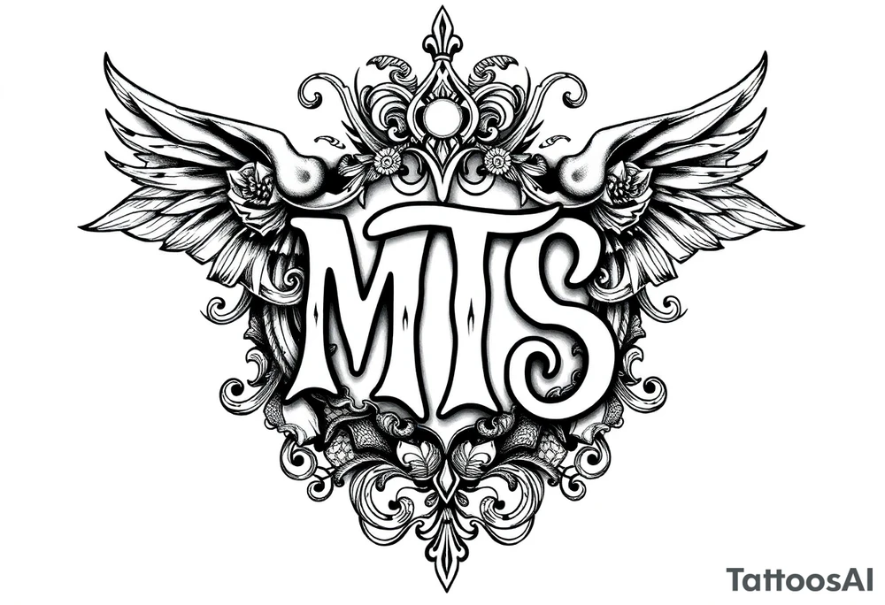 Menace to Society with patterns with the letters MTS tattoo idea