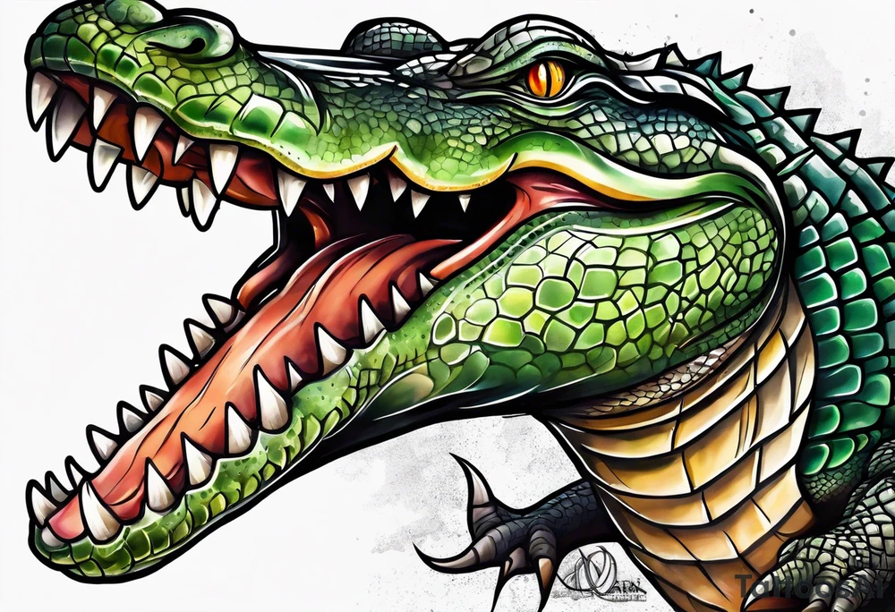 Alligator dagger tattoo idea