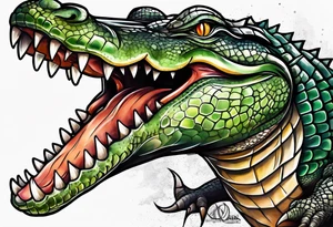 Alligator dagger tattoo idea
