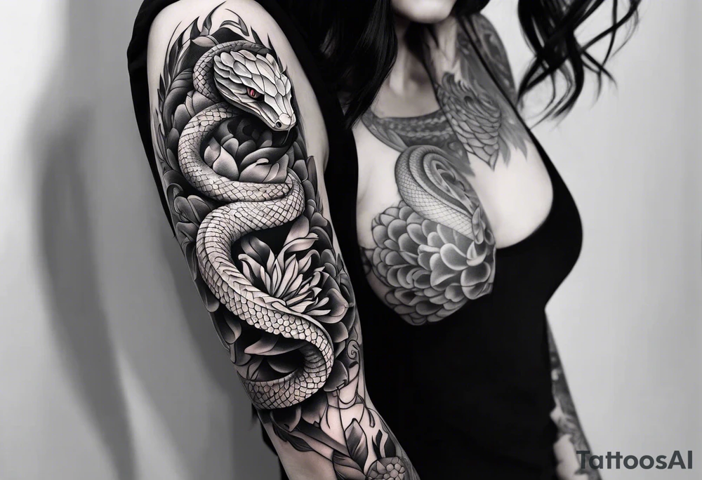 snake wrapped around arm tattoo idea