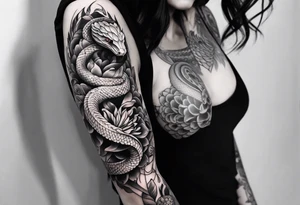 snake wrapped around arm tattoo idea