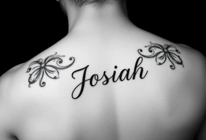A baby memorial tattoo with the name Josiah tattoo idea