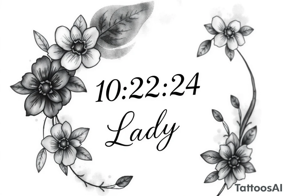 A cancer dedication tattoo with the date 10/22/24. With the name ‘Lady’. Incorporating salsa music and dancing. tattoo idea