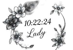 A cancer dedication tattoo with the date 10/22/24. With the name ‘Lady’. Incorporating salsa music and dancing. tattoo idea