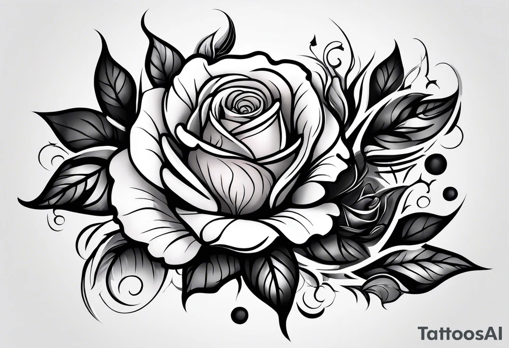 White rose, blood tattoo idea