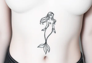 Mermaid light grainy tattoo idea