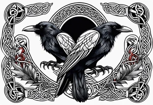 3 ravens made of Celtic knots tattoo idea