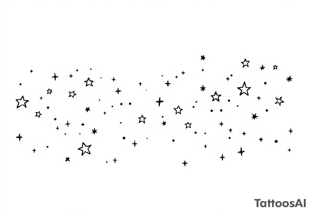 Small stars background tattoo idea