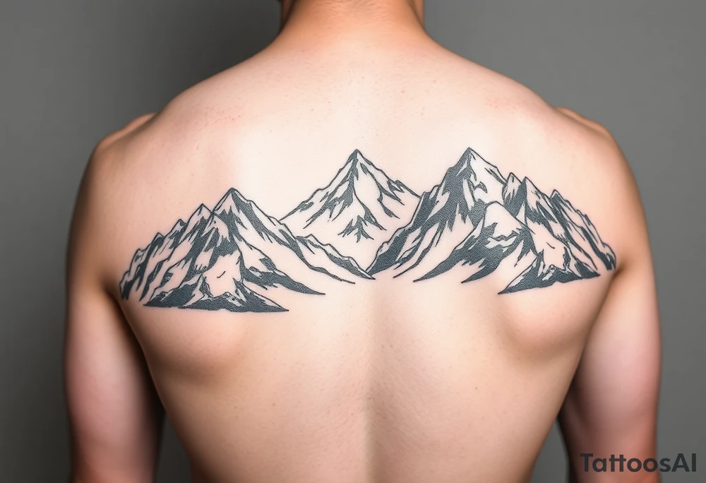 Mountains on arm sleeves snowboarding tattoo idea