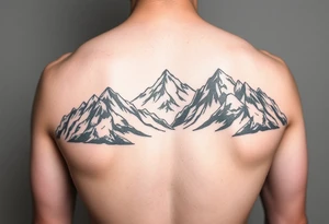 Mountains on arm sleeves snowboarding tattoo idea