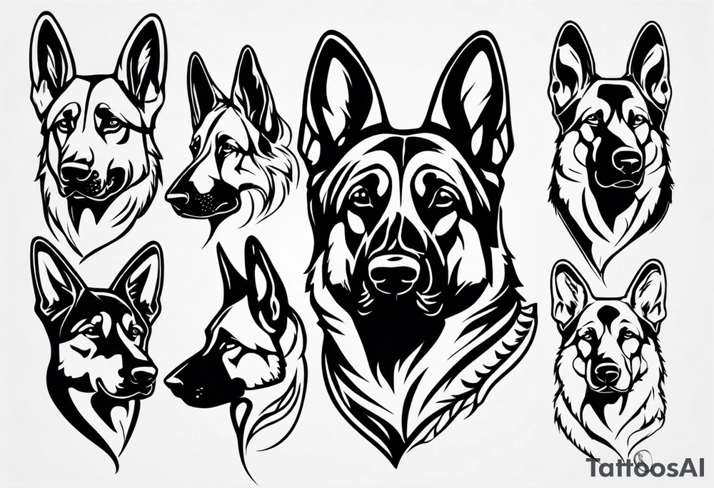 German shepherd profile tattoo idea