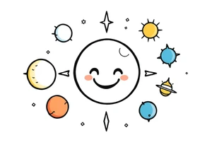 Smiley Cute solar system tattoo idea