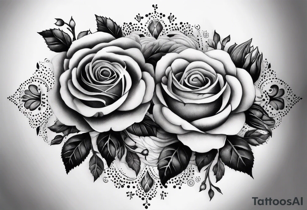 Roses and ornemental tattoo idea