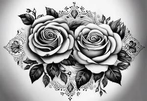 Roses and ornemental tattoo idea