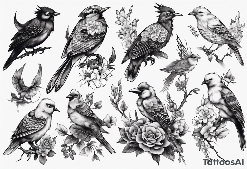 this bird you cannot change, highly detailed tattoo idea