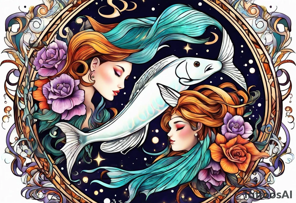 Pisces zodiac tattoo idea