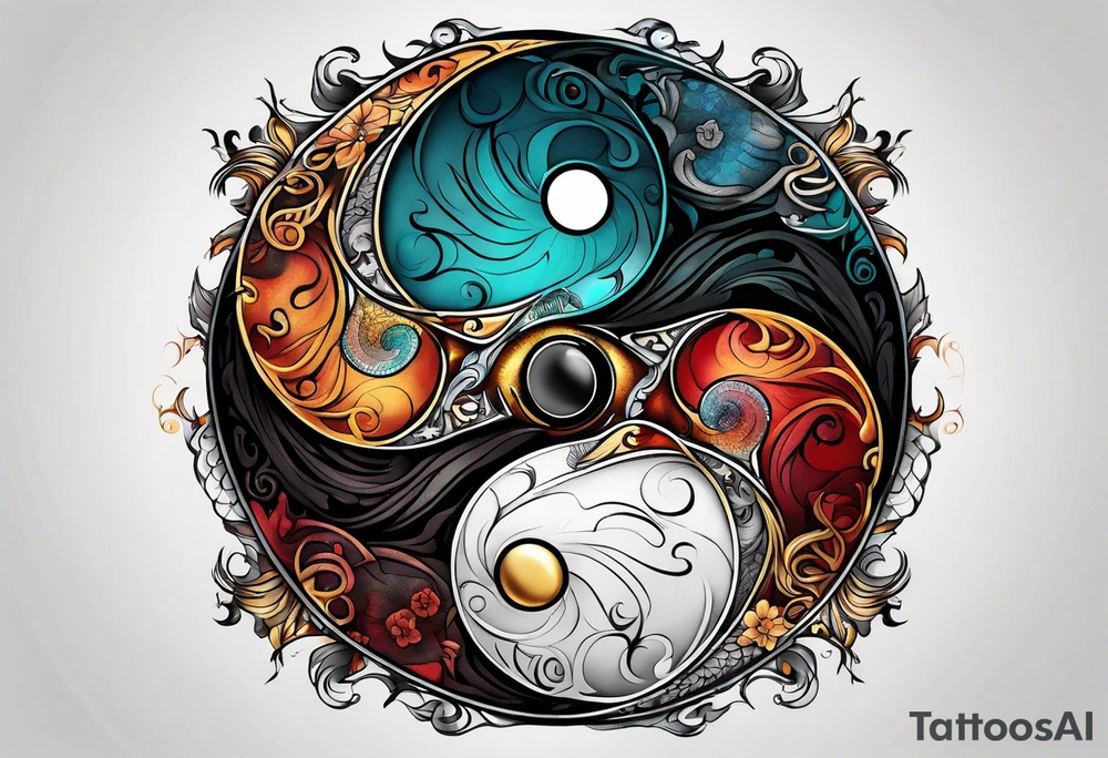 Manly yin and yang tattoo idea
