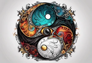 Manly yin and yang tattoo idea