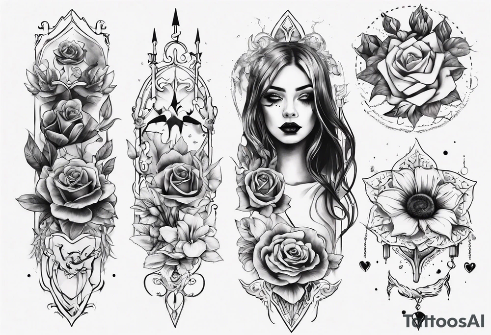 Female forearm tattoo daughter son not Gothic tattoo idea