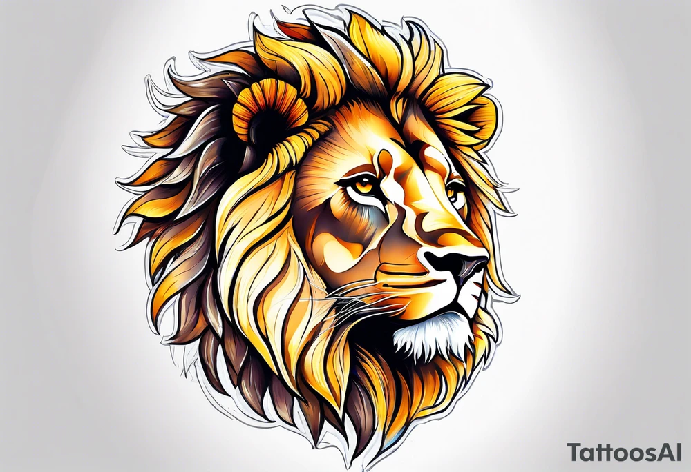 Lion top; sunflower bottom tattoo idea