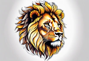 Lion top; sunflower bottom tattoo idea