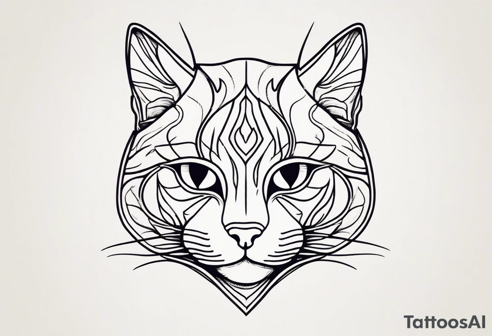 cats head tattoo idea